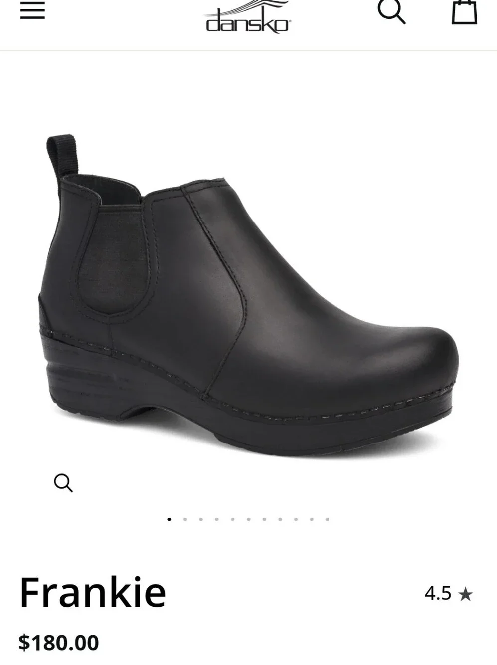 NWOT Dansko Black Frankie Chelsea-Style Ankle Booties Size 37